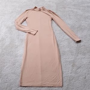 High Neck Fitted Midi Dress